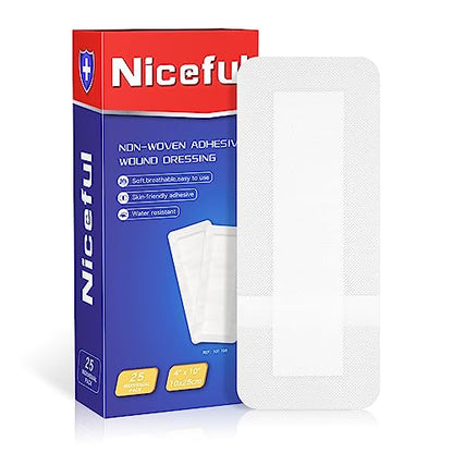 Niceful Bordered Gauze Island Dressing 4"x10", 25Pcs - size: 4"x10"(25 Pcs)