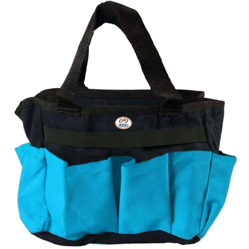 Derby Originals Nylon Horse/Dog Multi Pocket Grooming Tote Bag - color: Turqoise/Black