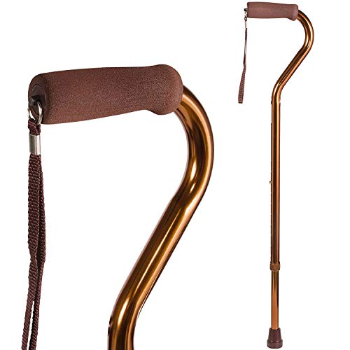 DMI Walking Cane for Adult Men and Women, FSA Eligible, Lightweight and Adjustable, Ergonomic Hand Grip and Wrist Strap - color: Bronze