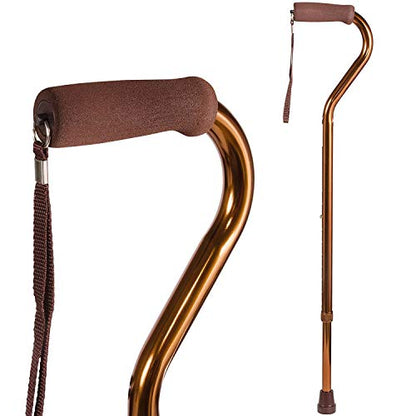 DMI Walking Cane for Adult Men and Women, FSA Eligible, Lightweight and Adjustable, Ergonomic Hand Grip and Wrist Strap - color: Bronze
