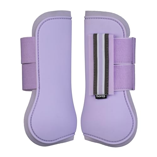 HORZE Adepto Open Front Tendon Boots | Durable Shell with Neoprene Lining - Languid Lavender Purple - Pony - color: Languid Lavender Purple, size: Pony