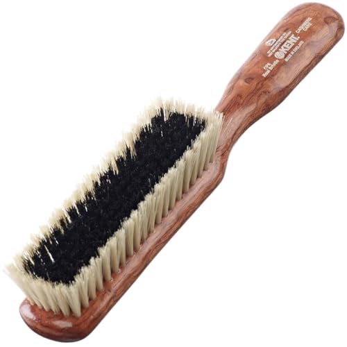 Kent CP6 Clothes Brush. Cashmere Care Dark Wood with Black & White Boar Bristle, Lint Remover for Wool and Silk for Keeping Delicate Fabrics Free from Fibres, Fluff and Pet Hair. Made in England - style: CP6