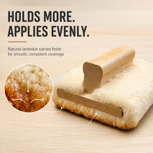 5'' Genuine Lambskin Hand Stainer Block & Pad – Premium Staining Applicator for Wood, Polyurethane, & Faux Finishes – Professional-Grade, Smooth & Even Coverage (6)