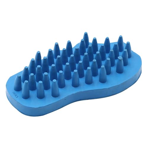 Grewal Equestrian Snuggy Clean Large Teeth Rubber Groomer Curry (Royal Blue) - color: Royal Blue
