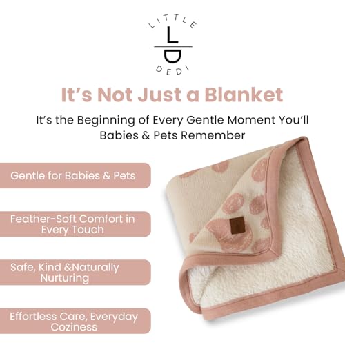 Baby & Pet Blanket, Cotton Sherpa, Pink Beige, 30x40 in - color: Pink