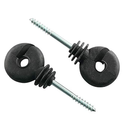 12pcs Electric Fence Insulator Screw-in Insulator Black Self-Tapping Fence Ring Post Wood Post Insulator