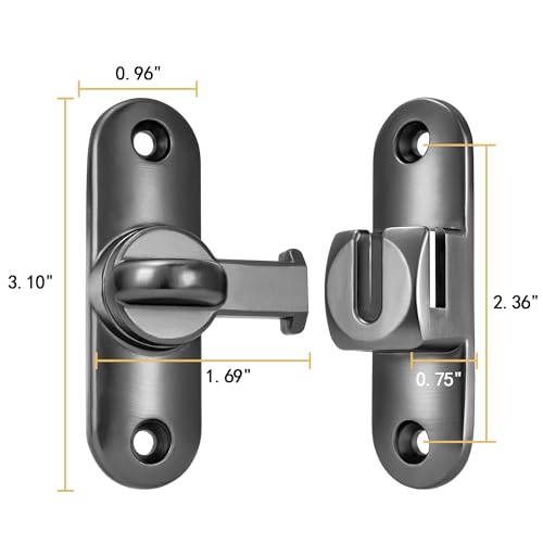 Grey 90/180 Degree Barn Door Latches,Flip Gate Lock - color: Gray