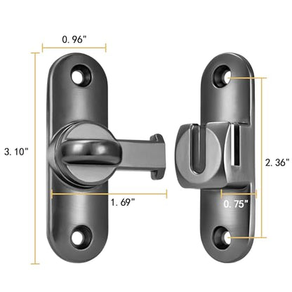 Grey 90/180 Degree Barn Door Latches,Flip Gate Lock - color: Gray