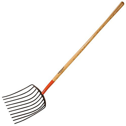 A.M. Leonard Forged Steel Scoop Fork, 10 Tines, 48 Inch Ash Handle