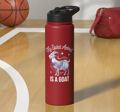 My Spirit Animal Is A Coat Cute Coat Pygmy Goat Farmer Stainless Steel Insulated Water Bottle - color: Red