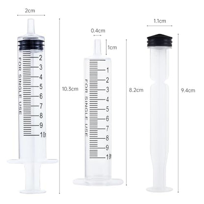 40 Pack 10ml Plastic Syringe for Scientific Labs, Dispensing, Measuring, Watering, Refilling, Multiple Uses - size: 10ml-40Pack