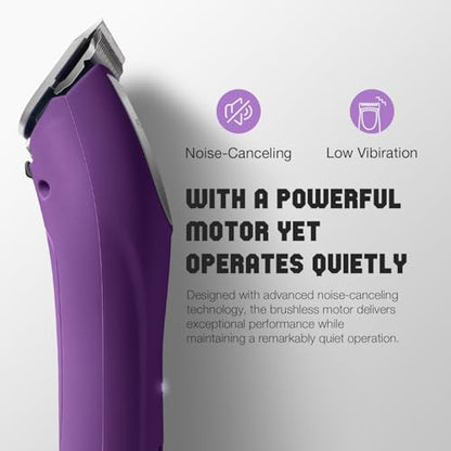 Professional Dog Clippers for Grooming 2 Speed Detachable Blade - color: Violet