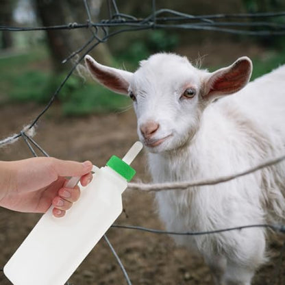 Totority Goat Bottle Nipples 6 Pack Sheep Feeder Bottle Nipples for Lambs Calves & Newborn Livestock Silicone Nursing Teats with Milk Flow Valve for Barn Feeding