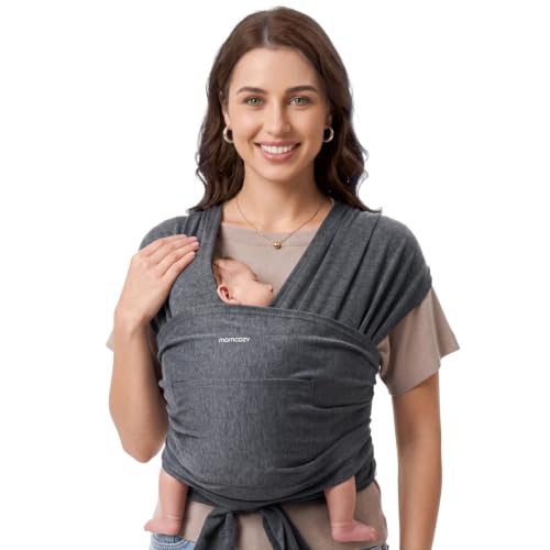 Momcozy Baby Wrap Carrier, Easy-On 2-Piece Design, Newborn to 33 lb - color: Deep Grey
