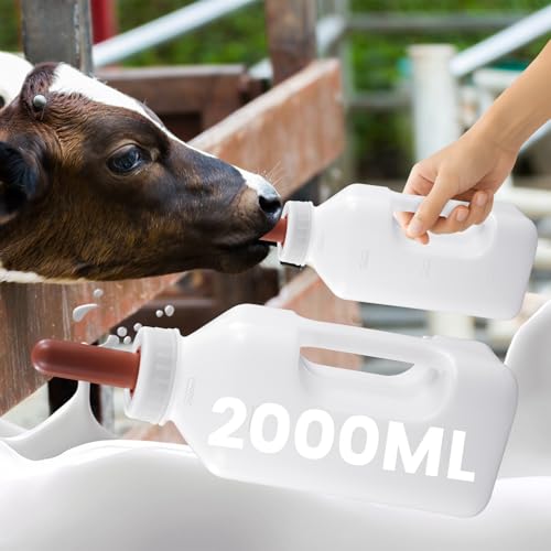 6-Pack Red Silicone Calf Nipple, Cattle & Cow Feeding Teat, Livestock Nursing Accessory Premium Replacement for Newborn Calves, Foals & Animals, Durable & Bite-Resistant（Bottle not Included）