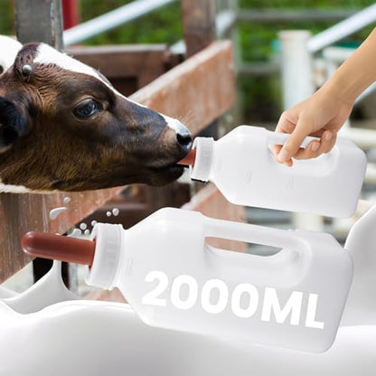 6-Pack Red Silicone Calf Nipple, Cattle & Cow Feeding Teat, Livestock Nursing Accessory Premium Replacement for Newborn Calves, Foals & Animals, Durable & Bite-Resistant（Bottle not Included）
