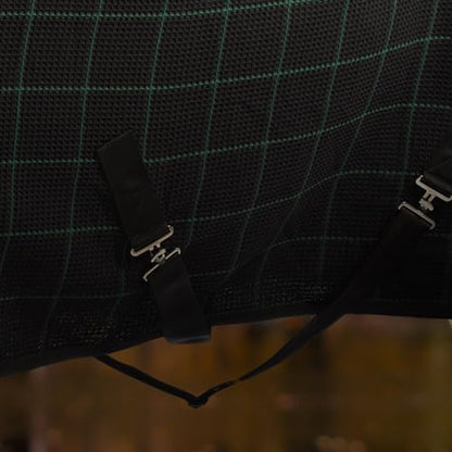 Equinavia Luftig Waffle Cooler | 100% Cotton - Black/Hunter Green - 68 in - color: Black/Hunter Green, size: 68 in