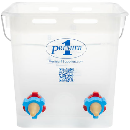 Premier 1 Lamb 'N' Goat Kid Prima Orphan Feeding Bucket – 2.5 Gal, 2 Holes - size: 2.5 Gallon Square - 2 Holes
