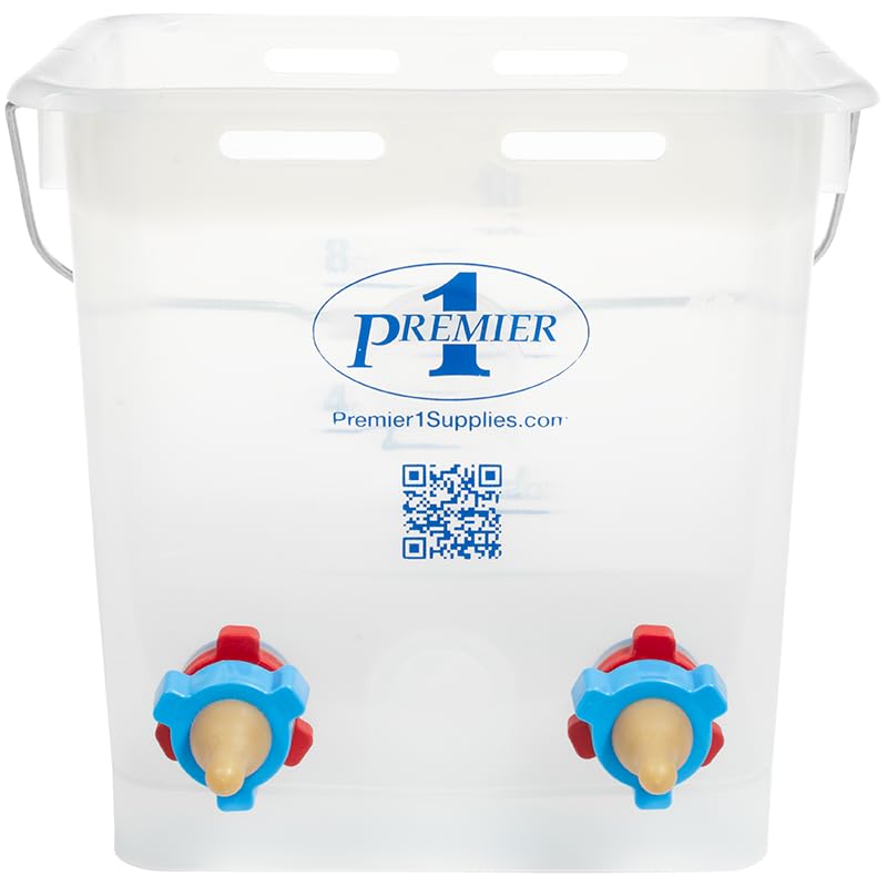Premier 1 Lamb 'N' Goat Kid Prima Orphan Feeding Bucket – 2.5 Gal, 2 Holes - size: 2.5 Gallon Square - 2 Holes
