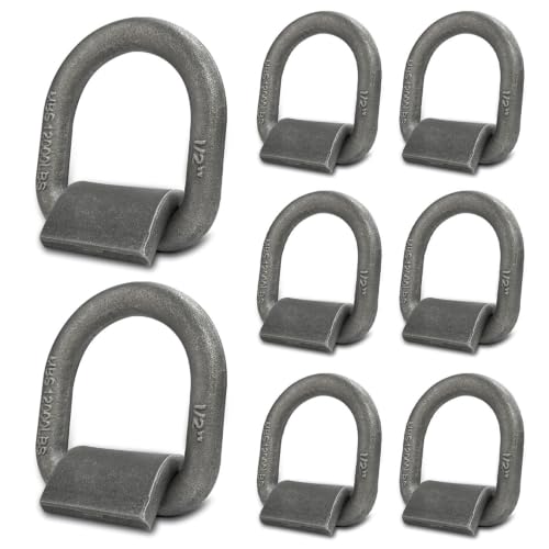 Grandroad auto 8 Pack Weld-On Forged D Ring, Heavy Duty 1/2" D-Ring Trailer Tie Down Anchor with MBS:12,000 lbs for Trailer, Truck Cargo, RV, ATV Tiedowns, Farm Applications and More. - size: 1/2”-8pack