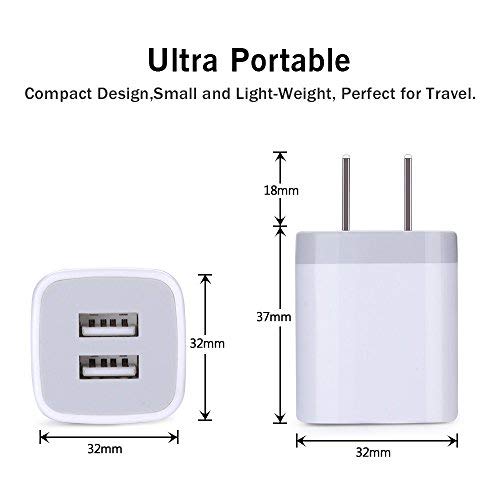USB Plug, USB Wall Charger 3 Pack, GiGreen Dual Port Electrical Plug Outlet