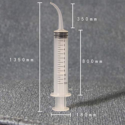 6 Pack Dental Irrigation Syringe, Wisdom Teeth Syringes with Curved Tip for Tooth (Scale-6) - size: Scale-6