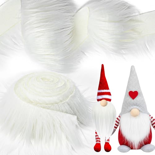 Tatuo 2 X 60 Inch White Fake Fur Fabric for Crafts Sewing DIY - color: White, size: 2 x 60 Inch