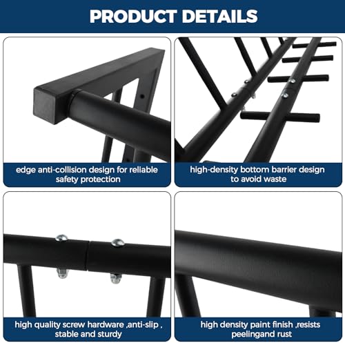 Hay Rack,37.6'' Long Wall Mounted Hay Feeder with 25 Gallon Large Capacity,Detachable Hay Holder for Horse Goats Sheep and Livestock - size: 25 Gallon