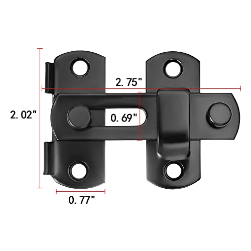 2 Packs Black Stainless Steel Barn Door Latch Bi-fold Door Lock_S - color: Small Black