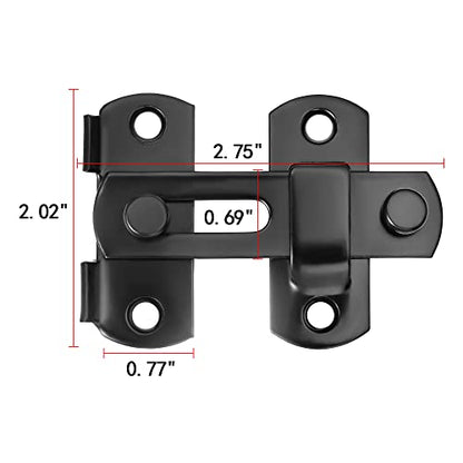 2 Packs Black Stainless Steel Barn Door Latch Bi-fold Door Lock_S - color: Small Black