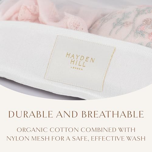 Organic Cotton Mesh Laundry Bags for Delicates & Travel, 2 Pack | Mesh Wash Bags for Lingerie, Bras, Delicates, and Garments; Large and Small Size for Machine Washing, Carbon Neutral, White