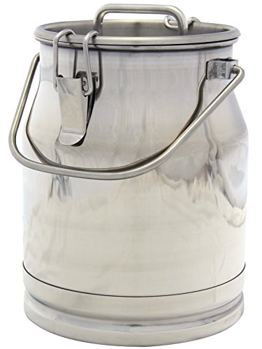 Stainless Steel Milk Transport Cans with Strong, Sealed Lid and Optional Spigot (2.6 Gallon) - color: Container Only, size: 2.6 Gallon