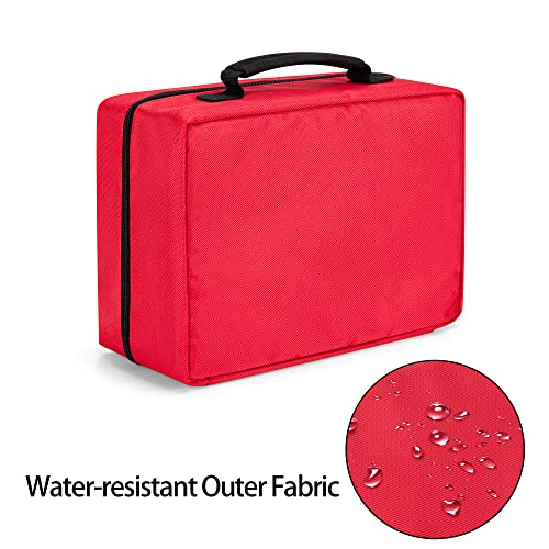 Trunab First Aid Trauma Bag with 2 Inner Flaps, Medical Supplies Pouch,Red - color: Red