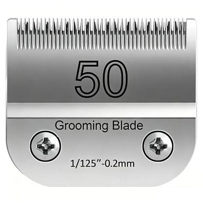 50# 0.2mm 1/125” Blade, Pet Grooming Clipper Replacement Blades Compatible with andis/wahl/Oster Dog A Series Clippers, Detachable, Size 50, Stainless Steel, Extremely Short in Length (S50) - size: S50