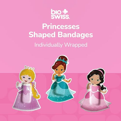 BioSwiss Bandages, Princess Shaped Self Adhesive Bandage Set, Latex Free, Sterile Wound Care, 24 Count - color: Princess, size: 24-Count Box