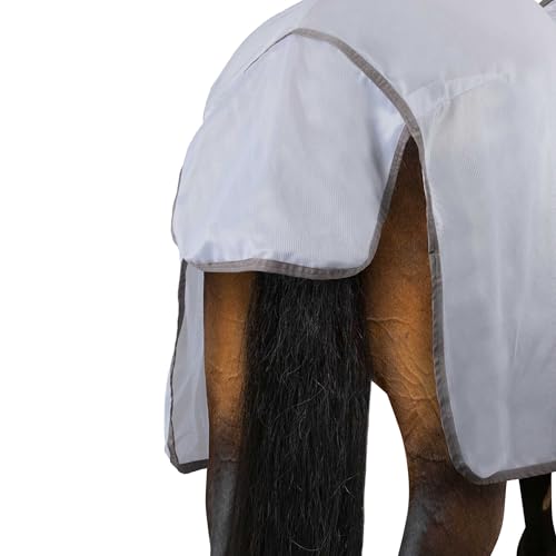 Horze Defense Combo Neck Fly Sheet - Atmosphere - 75 in - color: Atmosphere, size: 75 in