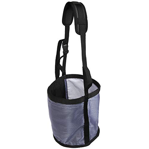 Majestic Ally Horse Feed Bag, Heavy Duty Nylon Mesh Grain Feed Bag, Adjustable Strap with Durable Snap and Elastic Straps, Comfort Neck Pad and Nose Pad- Large (Full, Dark Gray) - color: Dark Gray, size: Full