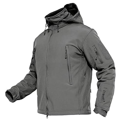 MAGCOMSEN Men's Tactical Jacket Winter Snow Ski Water Resistant - color: Grey, size: Medium