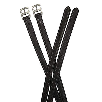 Soft Leather Stirrup Leathers with Stainless Steel Hardware, These 1" Wide Leathers Come with a One-Year Warranty.-Pair - color: Black, size: 54" (Adult)