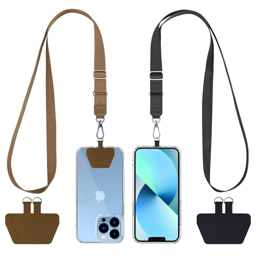 CACOE Phone Lanyard, Black+Brown,2 Pcs - color: Black+brown, size: 21.65"
