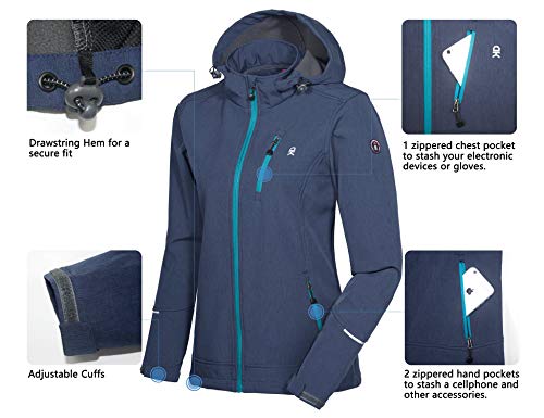 Little Donkey Andy Women’s Softshell Jackets Ski Snowboarding Jackets - color: Blue Heather, size: Small