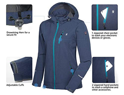 Little Donkey Andy Women’s Softshell Jackets Ski Snowboarding Jackets - color: Blue Heather, size: Small