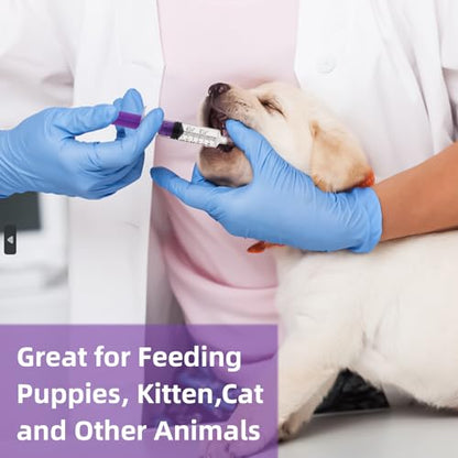 50pcs 5ml Syringes with Caps for Industry Lab Pet Feeding (Purple) - color: Purple, size: 5ml-50Pack
