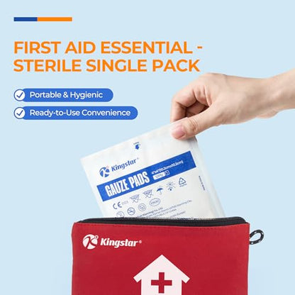 400 Packs Sterile Gauze Pads 4x4 Inch 12-Ply, 100% Cotton Large Gauze Sponges for Wound Care, Highly Absorbent Bulk Hospital-Grade First Aid & Surgical Dressing - size: 4"x4"(Pack of 400)