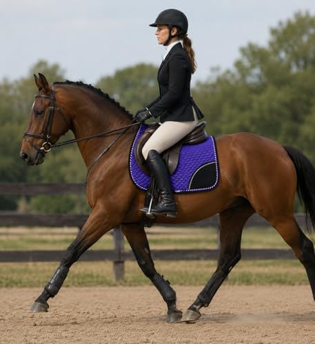 Horse Quilted All Purpose English Saddle PAD Tack Trail Riding Purple 72F05