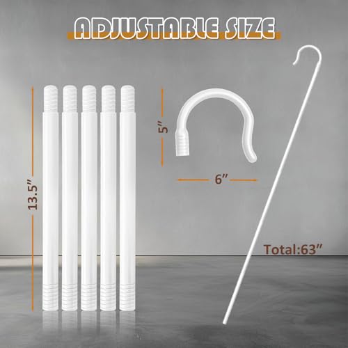 2-Pack Adjustable Shepherd Staff Set – White & Brown 63IN Crook Canes for Nativity, Halloween & Wizard Costumes