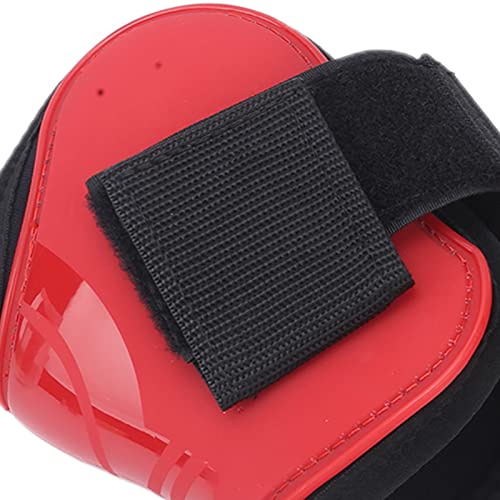 Horse Tendon Boots for Riding and Jumping, PU Shell Protectors with Elastic Neoprene, Nylon Fastener, Red Front and Hind Boots to Prevent Leg Injuries - size: A pair of large hind legs