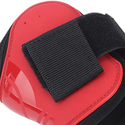Horse Tendon Boots for Riding and Jumping, PU Shell Protectors with Elastic Neoprene, Nylon Fastener, Red Front and Hind Boots to Prevent Leg Injuries - size: A pair of large hind legs