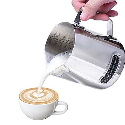 Dailyart Milk Frothing Pitcher 20oz Milk Frother Cup with Thermometer - size: 20.3 Ounces