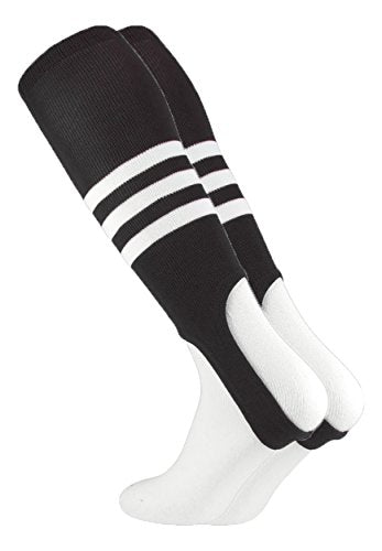 TCK Striped Baseball Stirrups - 7 Inch Cut USA Made - color: Black/White, size: Large